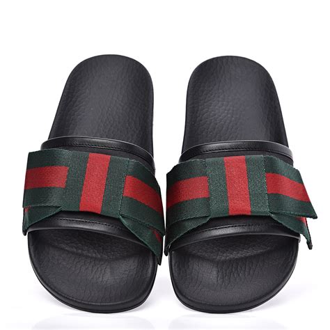 gucci black web slides|original Gucci slides.